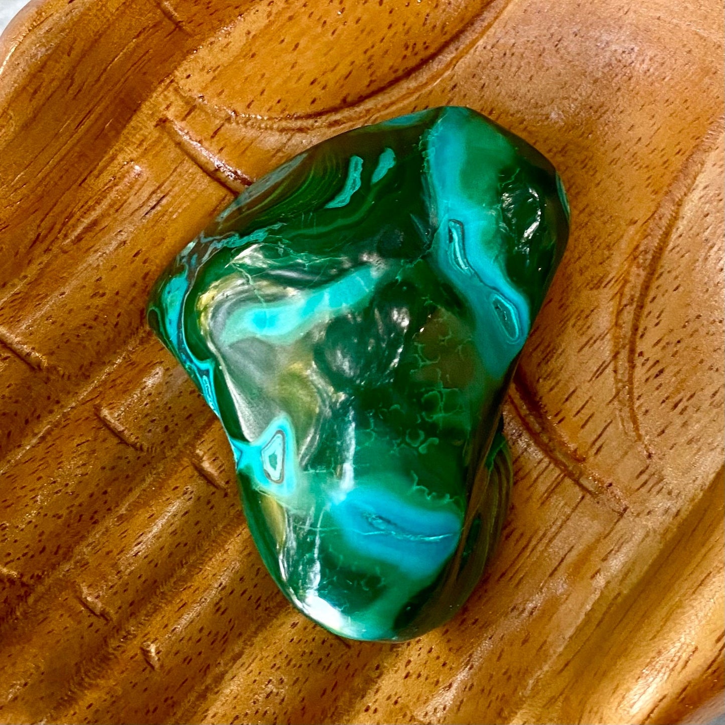 Malachite and Chrysocolla Cabochon, Green Freeform Malachite Crystal Healing EMF Protection Stone Tumbled Green Mineral  Raw for Wealth Luck