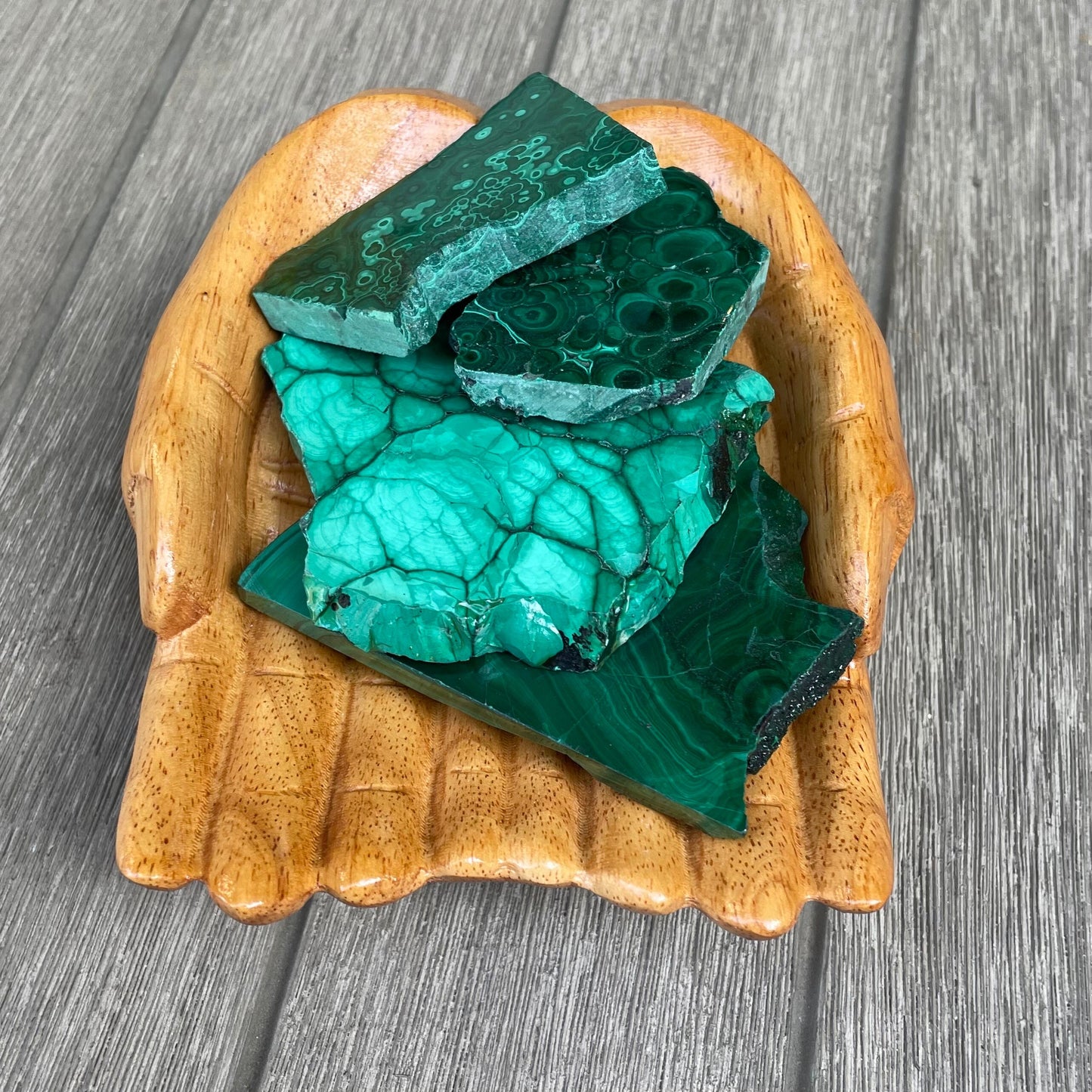 Malachite Slabs, Raw Slice Malachite, Green Crystal Protection Travel Stone Wealth Luck Health