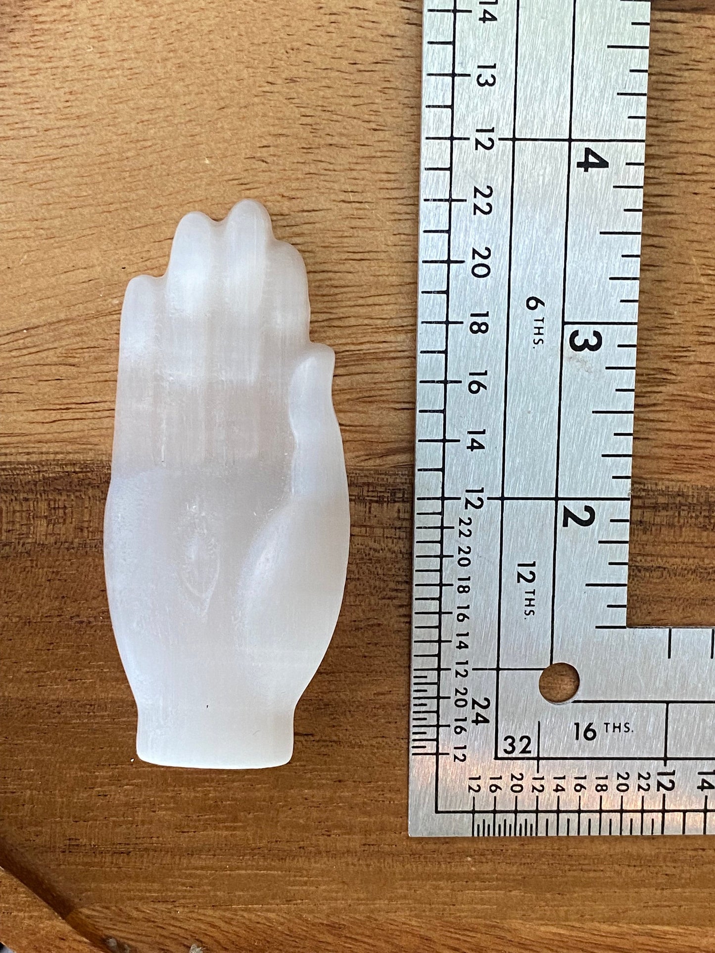 Selenite Hamsa Healing Crystal- Palm Stone: Spiritual Wellness, Meditation, Chakra Balancing, Energy Cleansing- Home Decor Gift Mother's Day