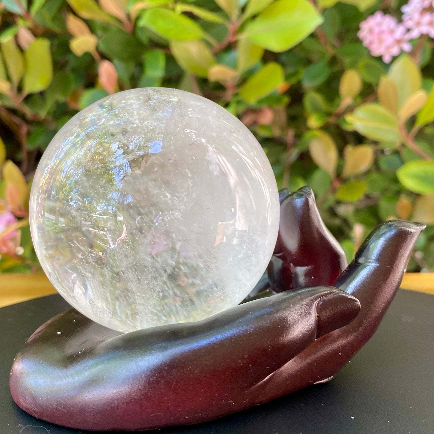 Clear Quartz Crystal Balls & Unique Crystal Ball Stand, Healing Crystal Seer Scrying Ball, Fortune Telling Tool Psychic Spiritual Home Decor