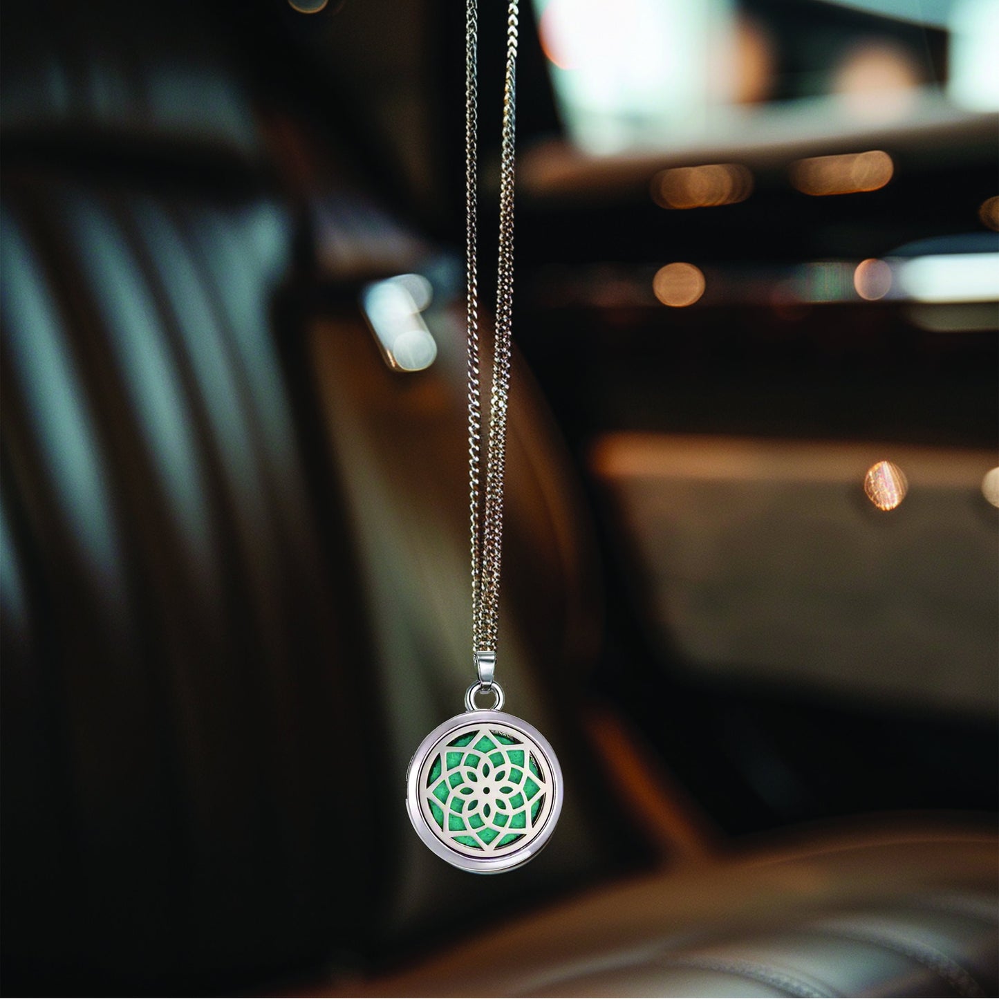 Car Diffuser Protection Pendant, Pheromone Oil Perfume Diffuser, Car Air Freshener Silver Chain, Car Freshie Oil Diffuser, Perfume Necklace