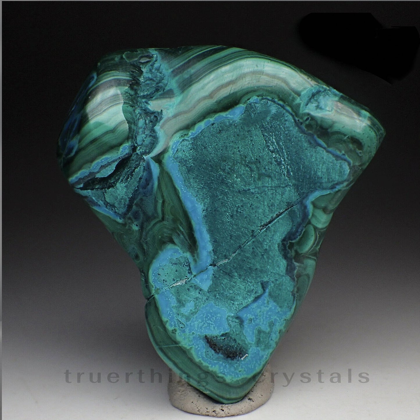 Malachite and Chrysocolla Cabochon, Green Freeform Malachite Crystal Healing EMF Protection Stone Tumbled Green Mineral  Raw for Wealth Luck