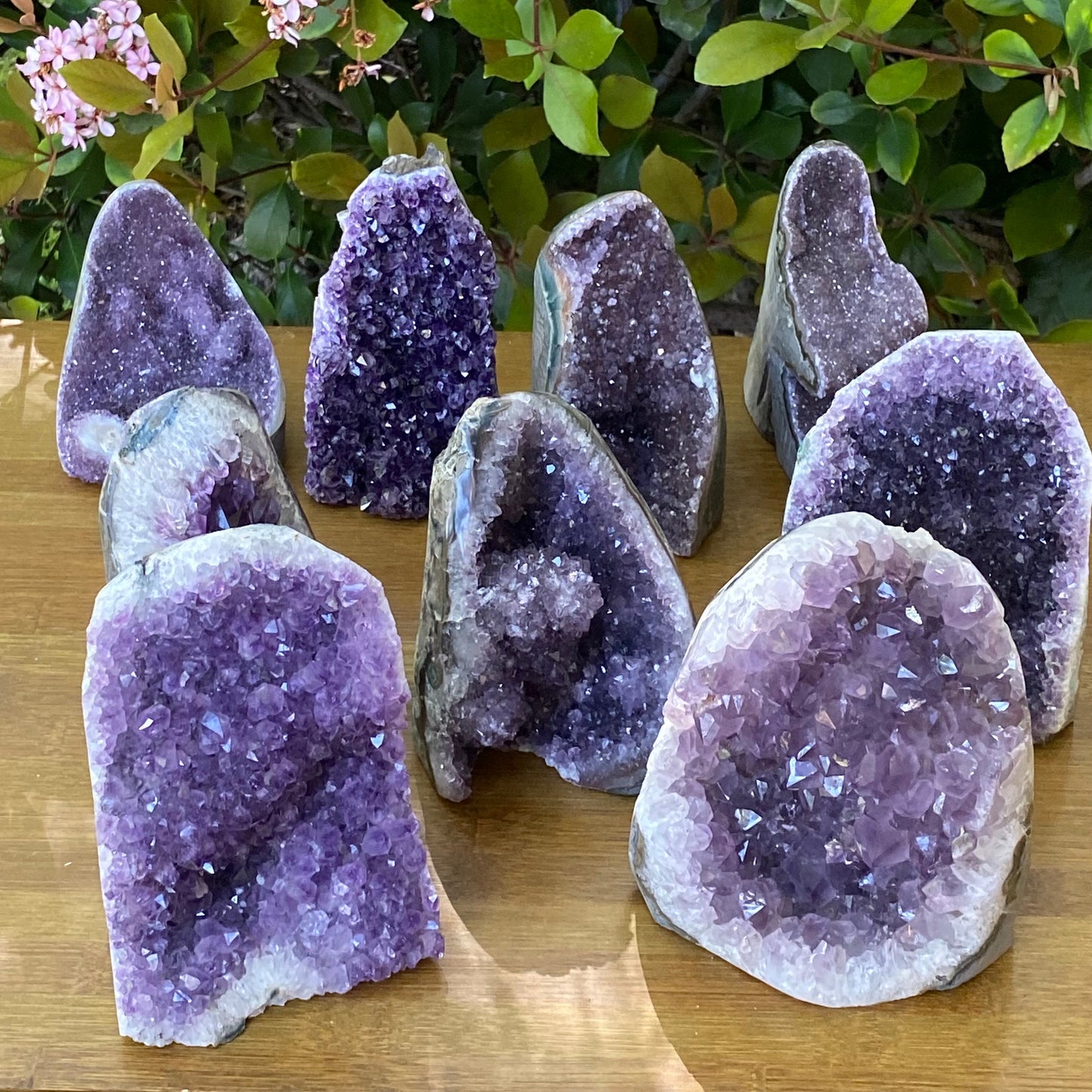 Natural Amethyst Crystals for Sale, Raw Amethyst Geode Base- Unique Home Decor Gift for Her, Office Decor Bookends, Healing Crystal Stands