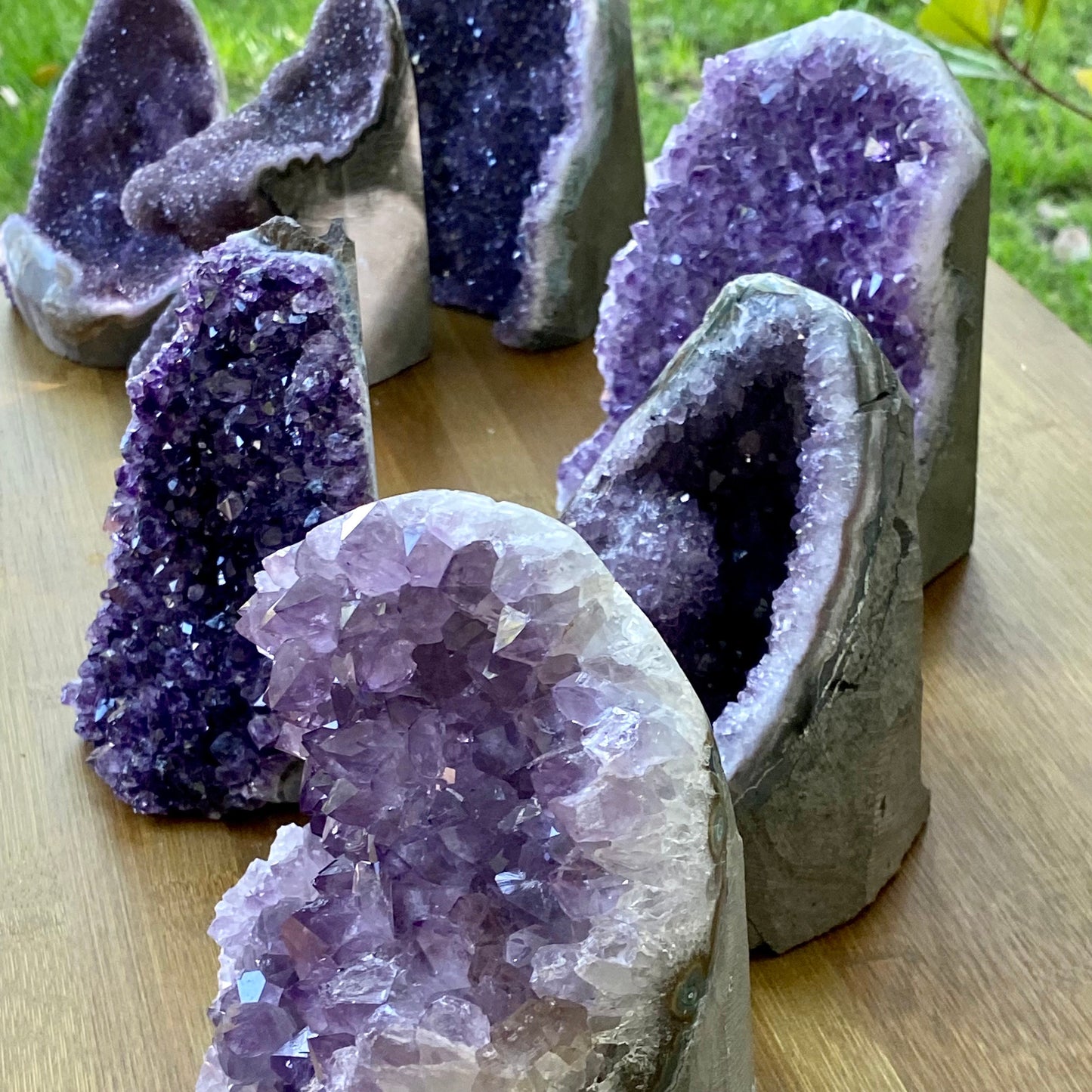 Natural Amethyst Crystals for Sale, Raw Amethyst Geode Base- Unique Home Decor Gift for Her, Office Decor Bookends, Healing Crystal Stands