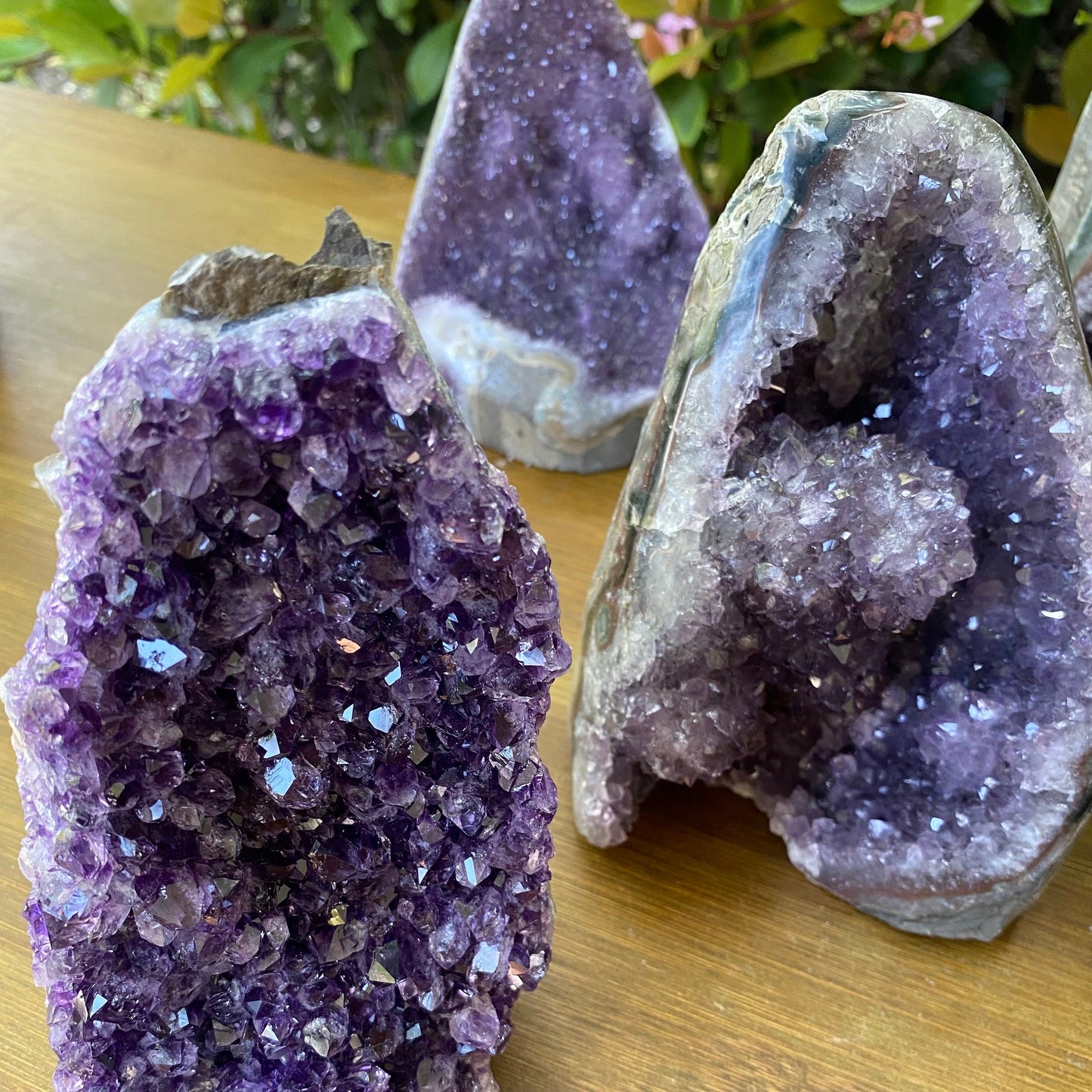 Natural Amethyst Crystals for Sale, Raw Amethyst Geode Base- Unique Home Decor Gift for Her, Office Decor Bookends, Healing Crystal Stands