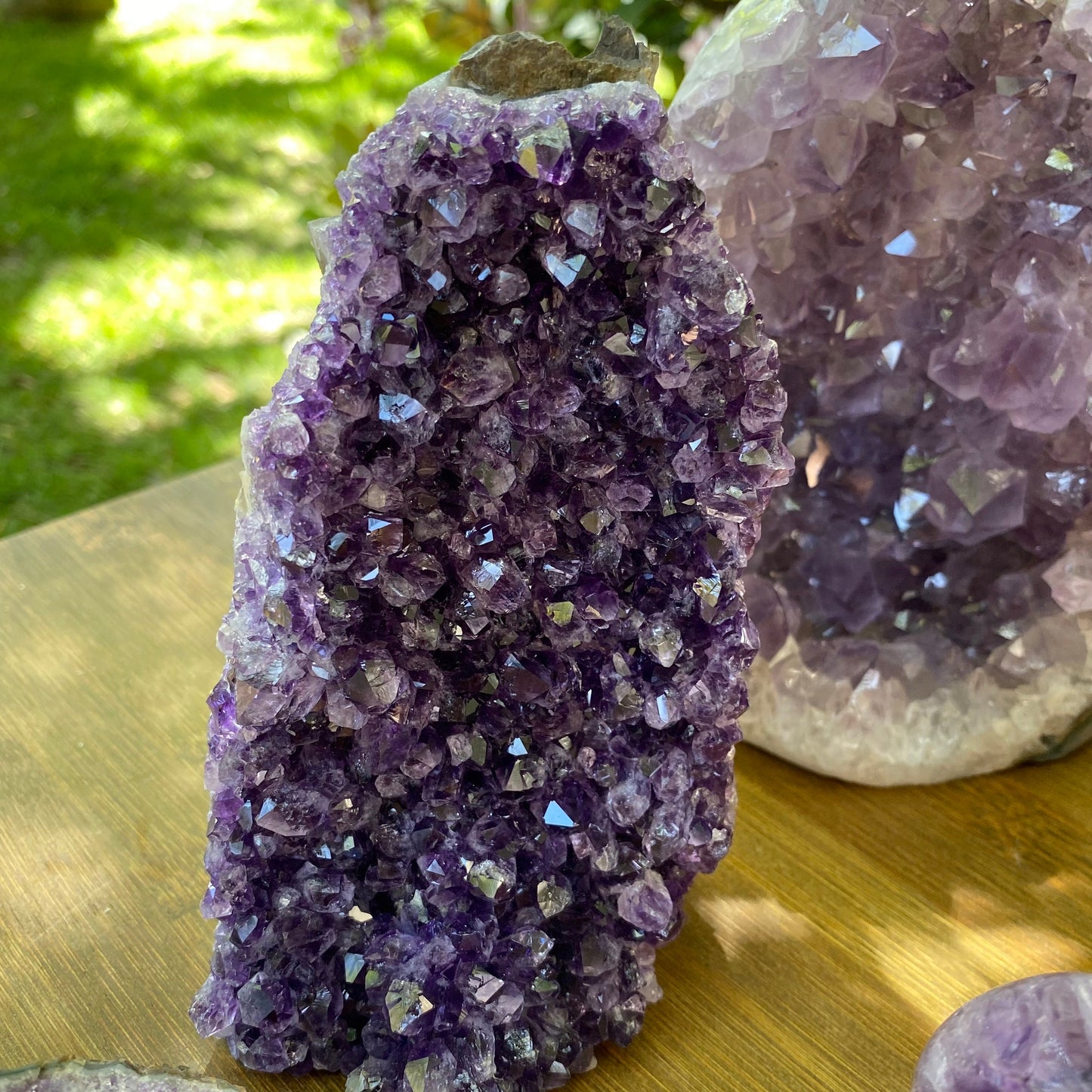 Natural Amethyst Crystals for Sale, Raw Amethyst Geode Base- Unique Home Decor Gift for Her, Office Decor Bookends, Healing Crystal Stands