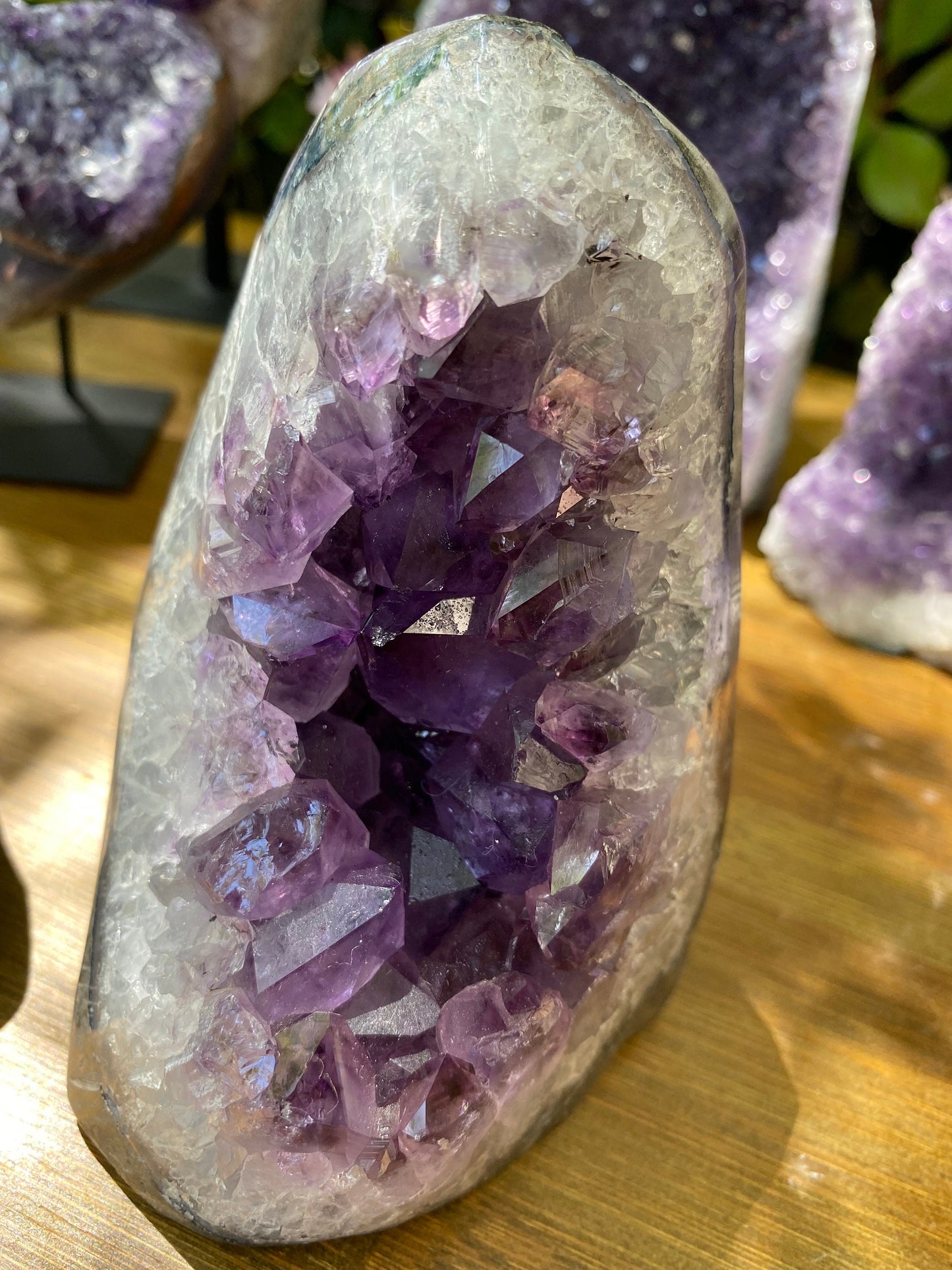 Natural Amethyst Crystals for Sale, Raw Amethyst Geode Base- Unique Home Decor Gift for Her, Office Decor Bookends, Healing Crystal Stands