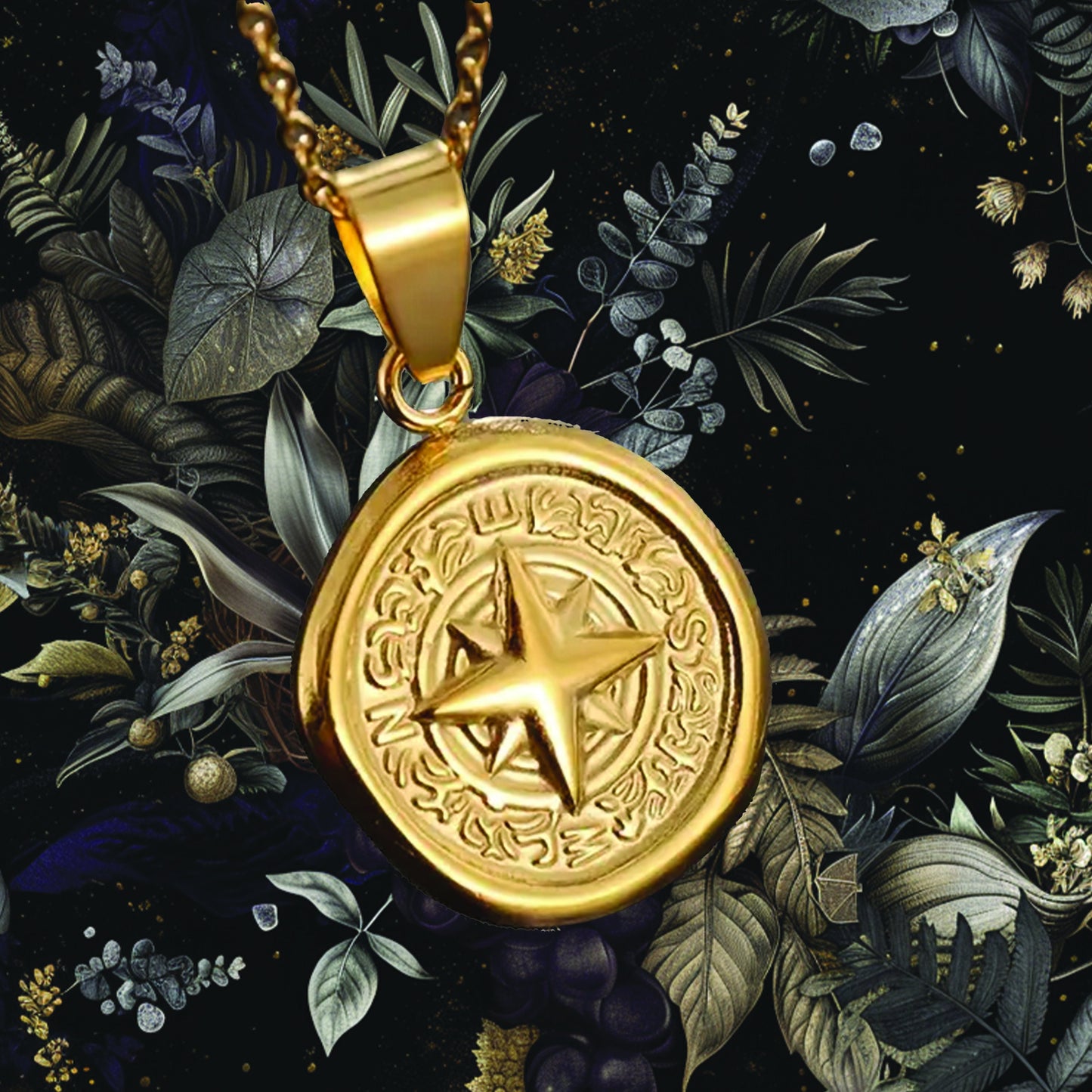 Compass Pendant Necklace in Gold, Silver- Stamped Jewelry Vintage Compass Necklace Talisman for Intuition, Inner Power, Spiritual Guidance