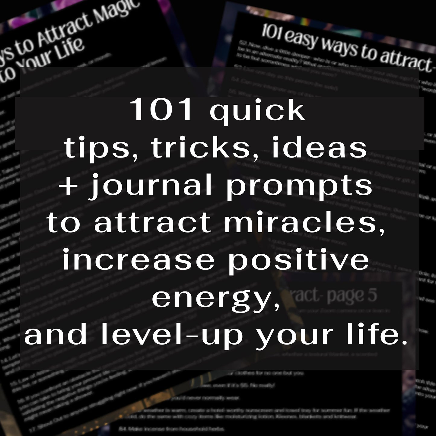 Manifest Best Life eBook- 101 Journal Prompts + Ideas to Attract Love, Magic, Positive Energy, Self Care. Vision Board Inspo, Affirmations