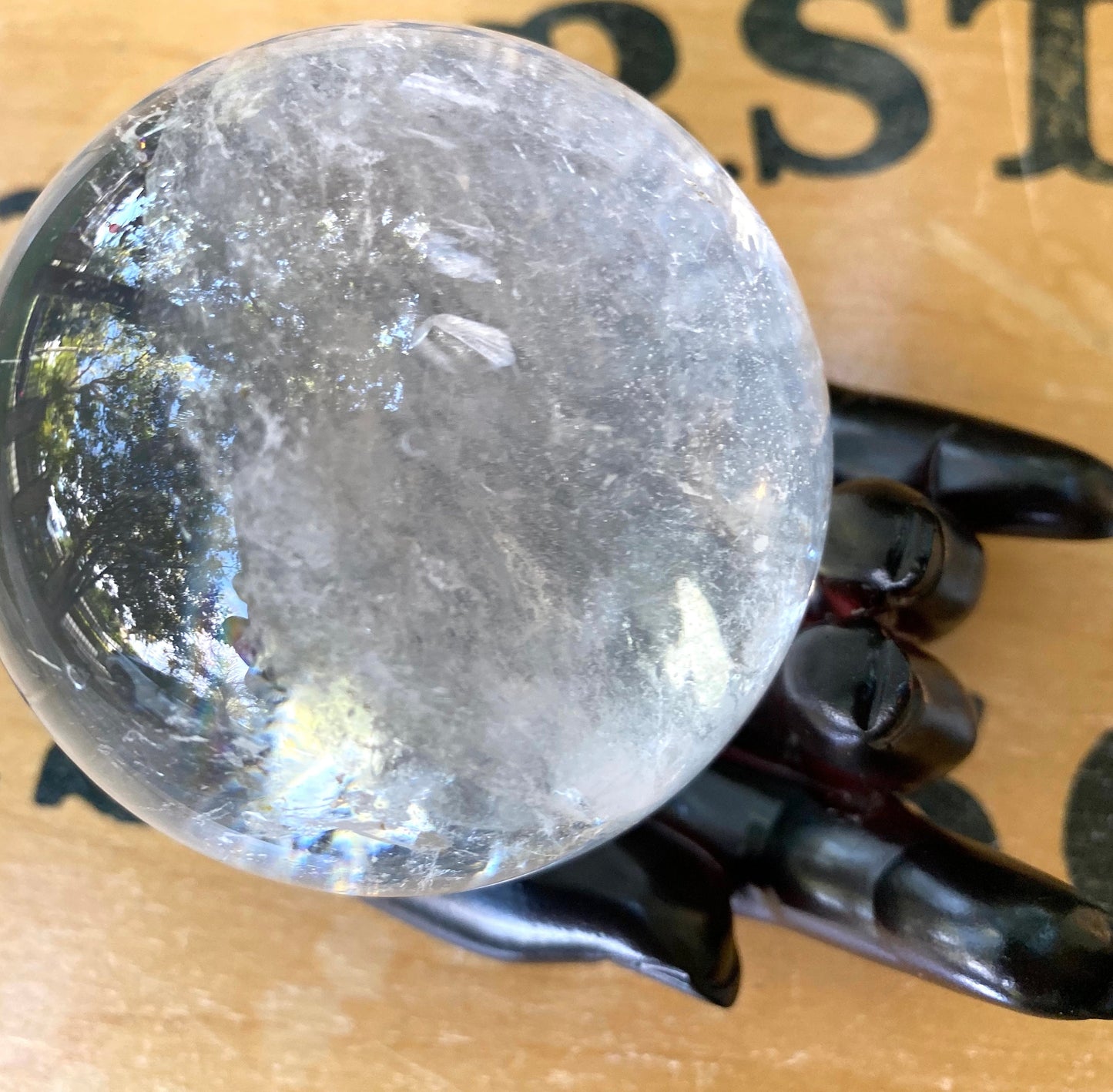 Clear Quartz Crystal Balls & Unique Crystal Ball Stand, Healing Crystal Seer Scrying Ball, Fortune Telling Tool Psychic Spiritual Home Decor