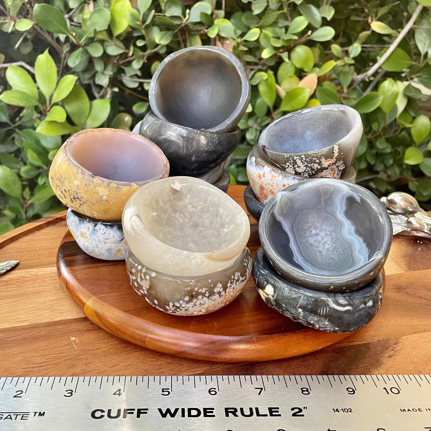 Agate Crystal Smudge Bowls- Crystal Decor Altar Bowls Polished Agate Geode Storage Organization Jewelry Dish, Unique Gift Spiritual Tools