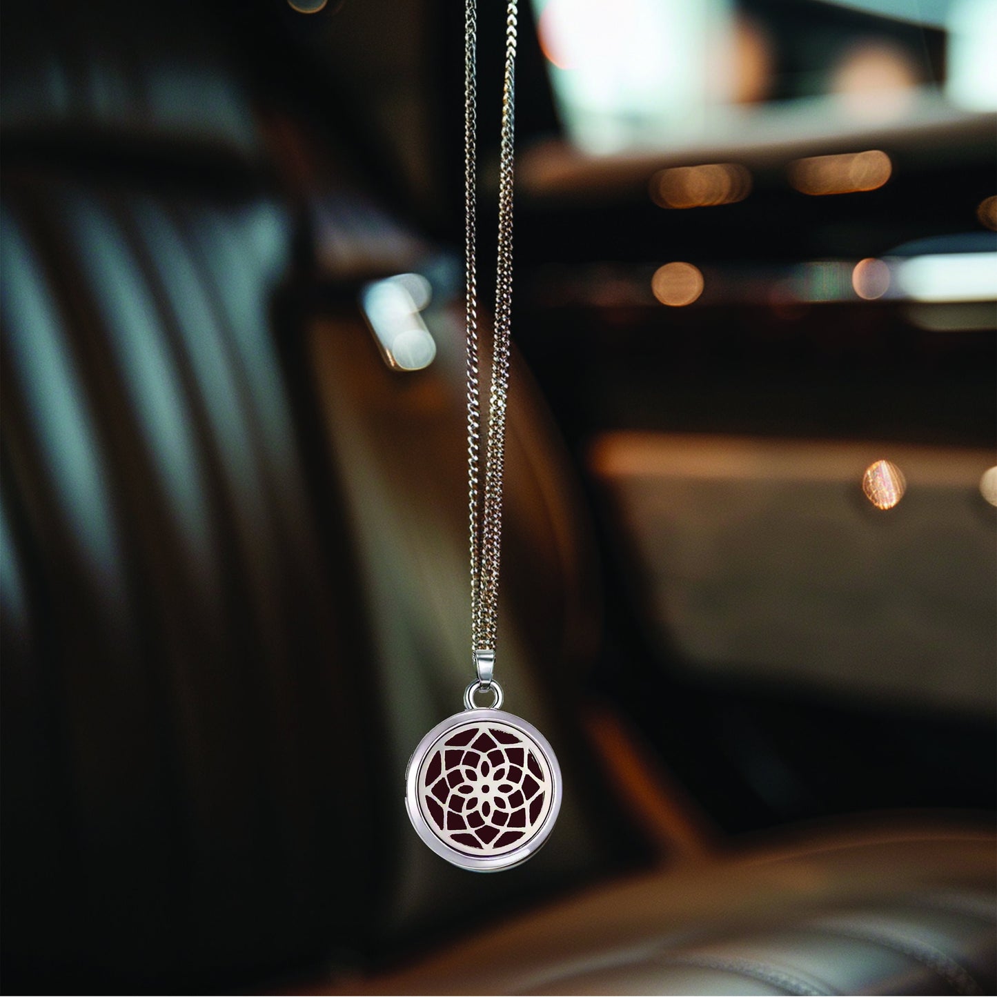 Car Diffuser Protection Pendant, Pheromone Oil Perfume Diffuser, Car Air Freshener Silver Chain, Car Freshie Oil Diffuser, Perfume Necklace