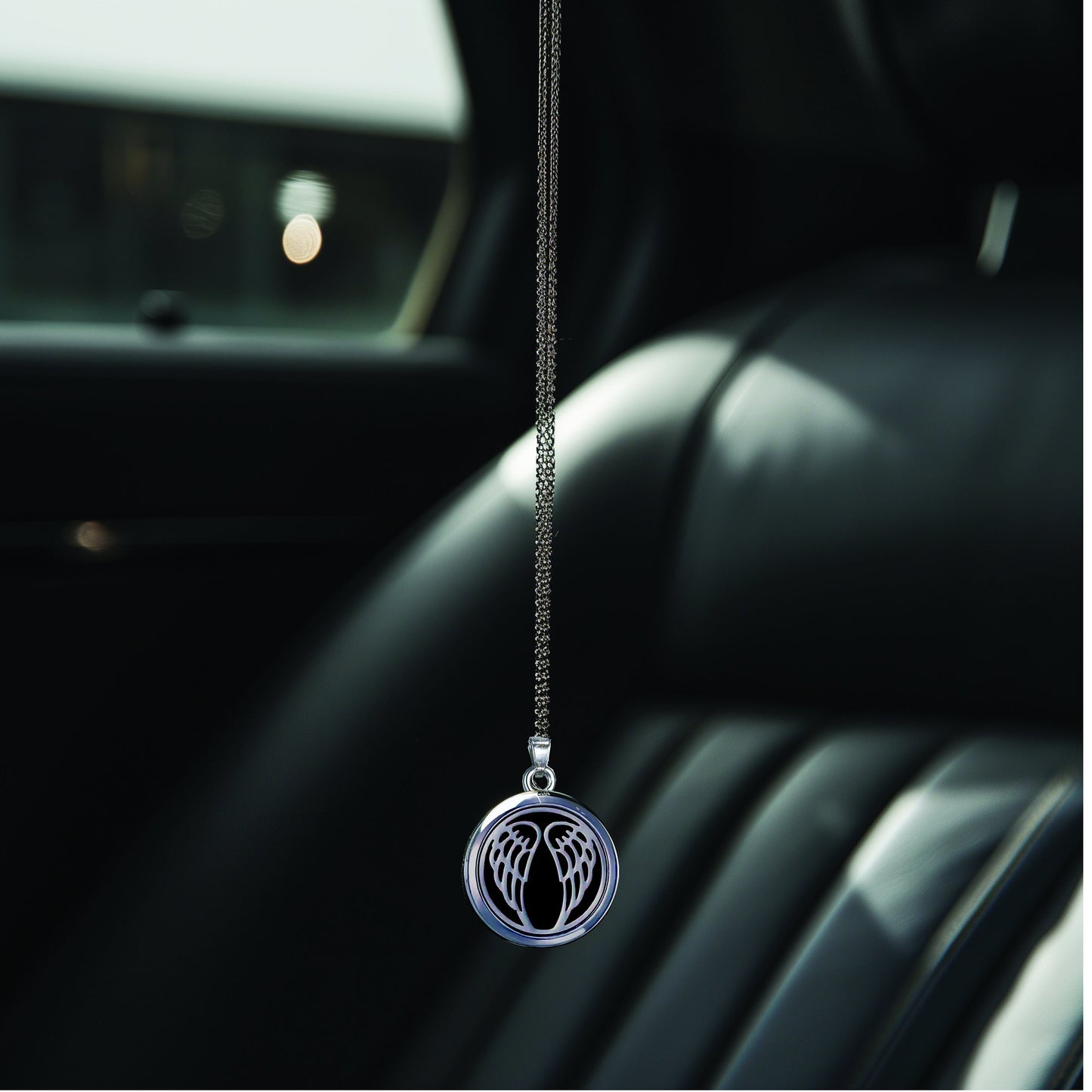 Car Diffuser Protection Pendant, Pheromone Oil Perfume Diffuser, Car Air Freshener Silver Chain, Car Freshie Oil Diffuser, Perfume Necklace