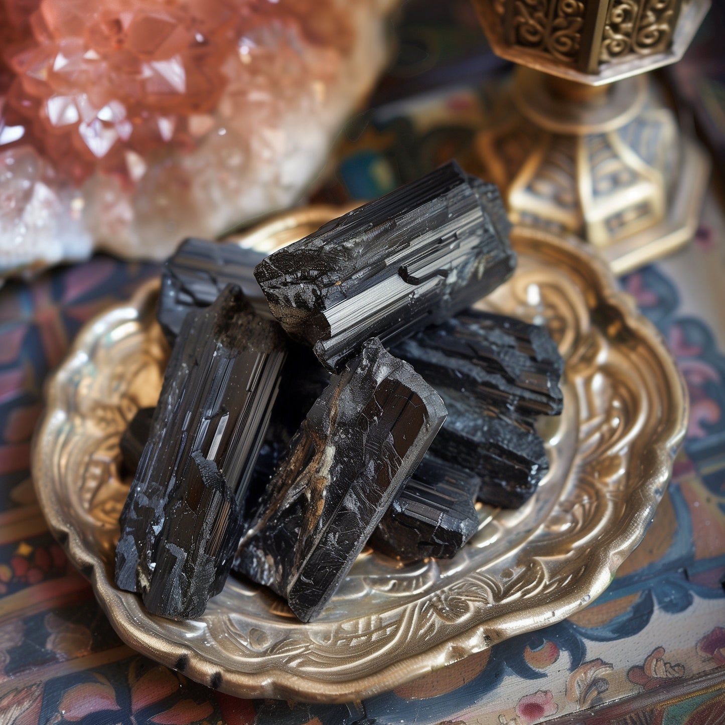 rough black tourmaline crystals, raw, natural for grounding and protection- root chakra