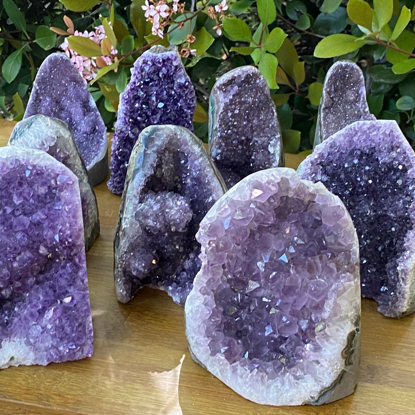 Natural Amethyst Crystals for Sale, Raw Amethyst Geode Base- Unique Home Decor Gift for Her, Office Decor Bookends, Healing Crystal Stands