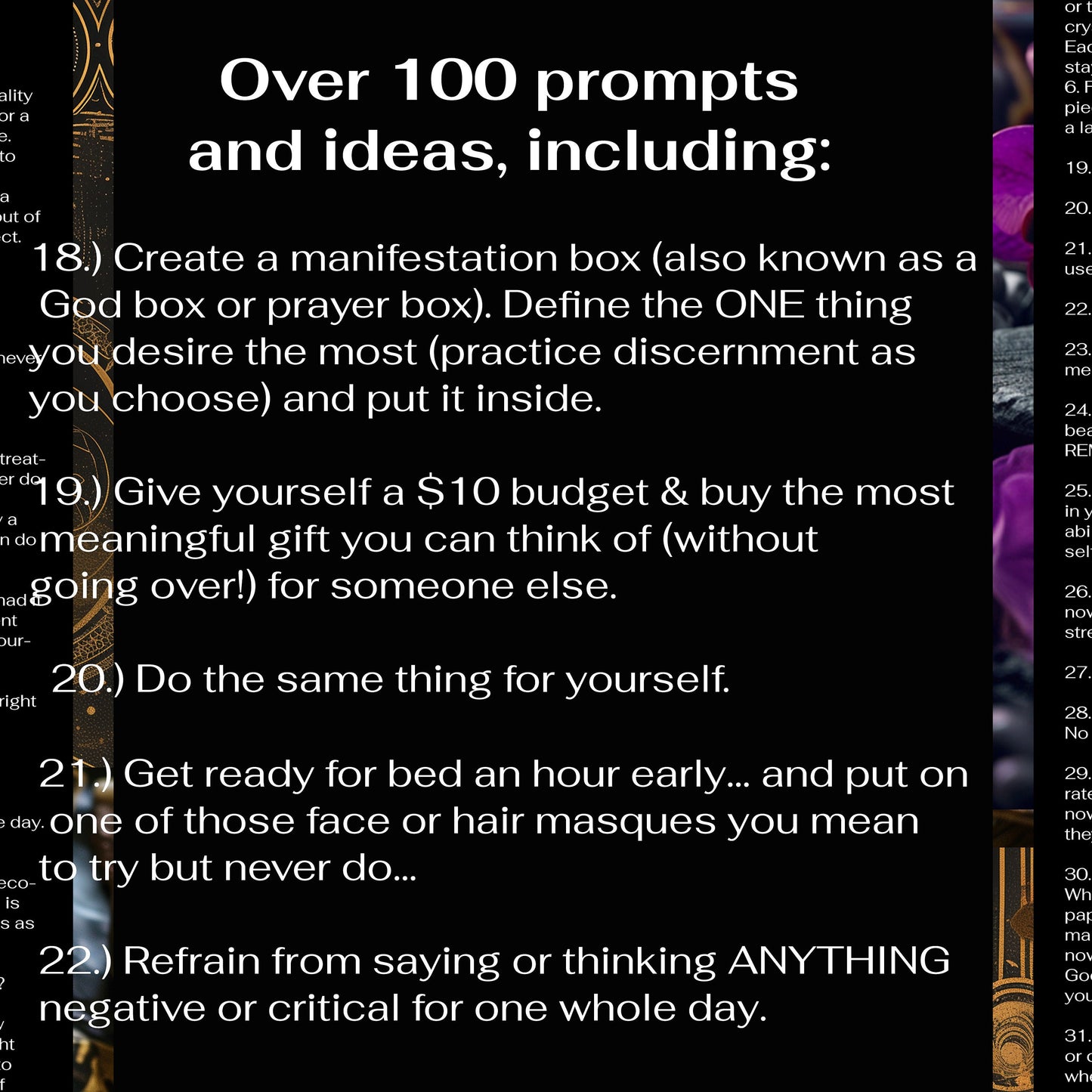 Manifest Best Life eBook- 101 Journal Prompts + Ideas to Attract Love, Magic, Positive Energy, Self Care. Vision Board Inspo, Affirmations