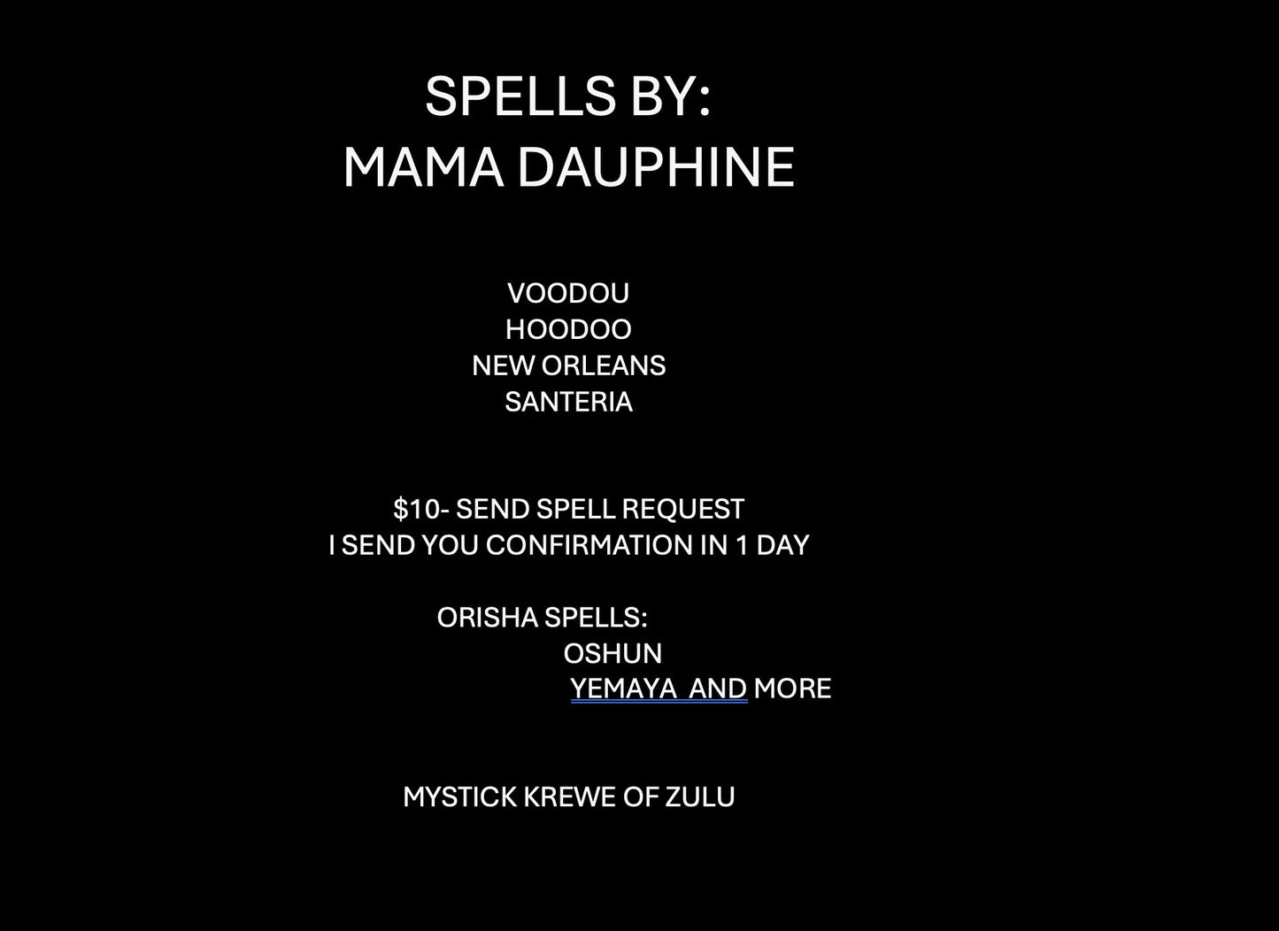 Permanent Cast Spell Upgrade- Any Spell You Wish. Permanent Spell Add On Upgrade for Any Truerthings or Mama Dauphine Spells or Magick